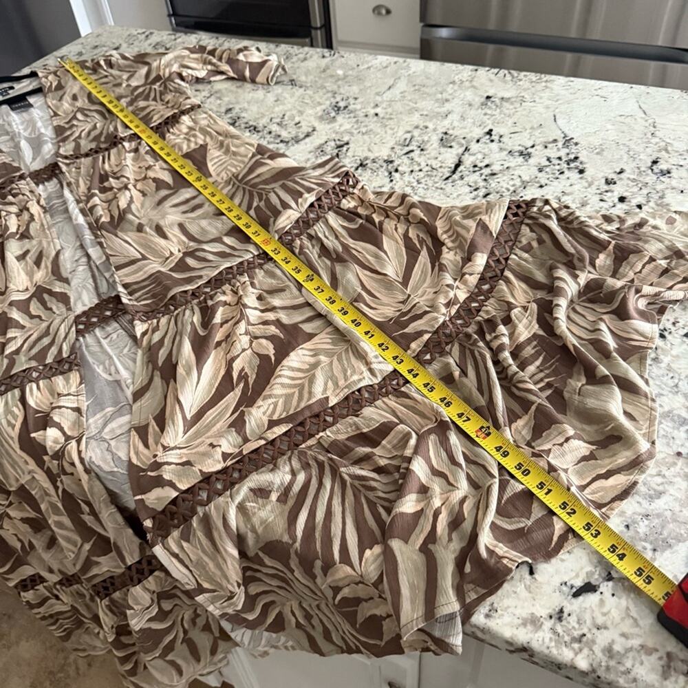 Torrid Brown Tropical Washable Gauze Maxi Kimono 2X NWT 43805675 - Picture 11 of 15